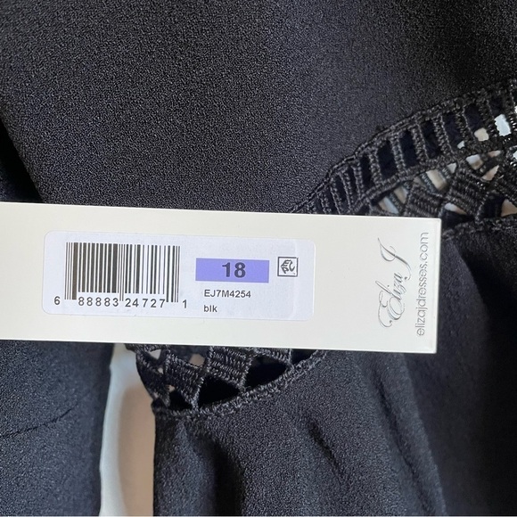 Eliza J Black Bell Sleeve Fit & Flare Dress Style EJ7M4254 Size 18 - Picture 12 of 15